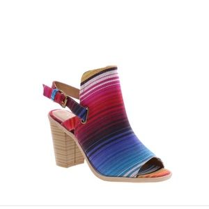 NWT Very Volatile Serape Open Back Peep Toe Bootie